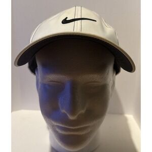 Nike‎ White Dri-Fit Heritage 86 Hat Cap Swoosh Logo Adjustable Strap One Size